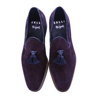 Zelli Italia 16-625-BDX CRAWFORD Sueded Goatskin & Crocodile Tassel Loafer,