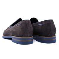 Zelli Italia 16-628-BRN CARMEN Sueded Goatskin & Crocodile Tassel Loafer, Brown