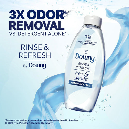 Downy Rinse & Refresh Free & Gentle Laundry Odor Remover, Fragrance Free, 25.5 fl oz, 37 Loads EasyOptionXY LLC