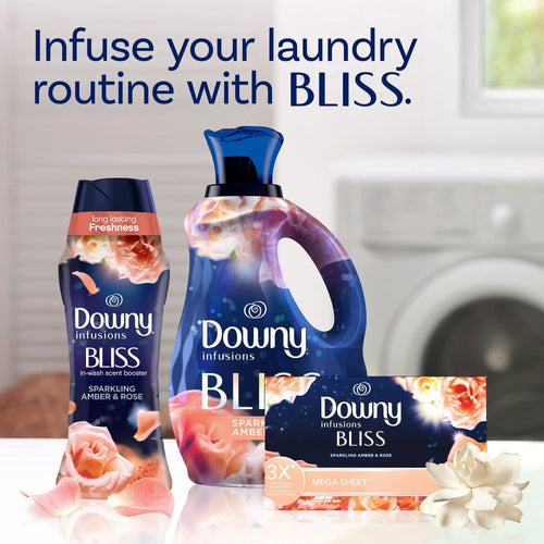 Downy Infusions Mega Dryer Sheets, BLISS, Amber and Rose, 80 Count EasyOptionXY LLC