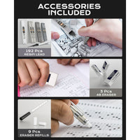 Nicpro 8Pcs 0.5mm & 0.7mm Metal Mechanical Pencils Set, Lead Drafting Pencil with 8 Tubes HB Lead Refills, 3Pcs 4B Erasers, 9Pcs Eraser Refills, Come with Case EasyOptionXY LLC