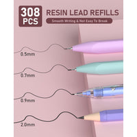 Nicpro 47PCS Aesthetic School Supplies in Big Capacity Pen Case, Cute Pastel Mechanical Pencils 0.5, 0.7, 0.9 & 2mm Lead Holder with 25 Tube Lead Refills 4B 2B HB 2H Color, Erasers for Student Writing EasyOptionXY LLC