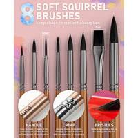 Nicpro 48 Colors Watercolor Paint Set with 8 Pcs Painting Brushes, 25 Sheet Water Color Paper, 2 Water Brush Pens, Palette, Sponge, Art Supplies Kit with Gift Box EasyOptionXY LLC