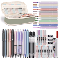 Nicpro 50Pcs Aesthetic School Supplies with Pen Case, 12 Colors Chisel Tip Cute Highlighters, 5 Quick Dry Retractable Black Ink Pens, 6 Pastel Mechanical Pencil 0.5 & 0.7 & 0.9 & 2.0 mm for Students EasyOptionXY LLC
