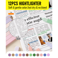 Nicpro 50Pcs Aesthetic School Supplies with Pen Case, 12 Colors Chisel Tip Cute Highlighters, 5 Quick Dry Retractable Black Ink Pens, 6 Pastel Mechanical Pencil 0.5 & 0.7 & 0.9 & 2.0 mm for Students EasyOptionXY LLC