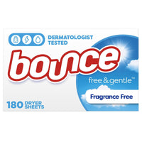Bounce Free & Gentle Dryer Sheets, 180 Ct, Unscented EasyOptionXY LLC