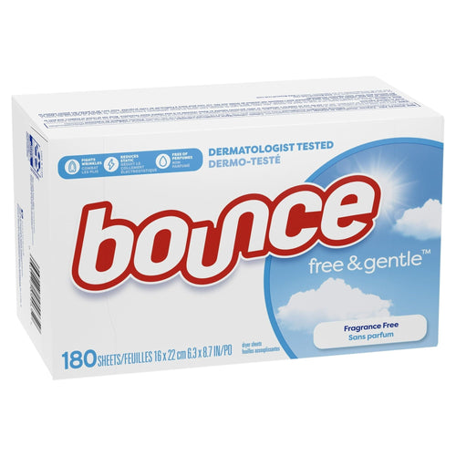 Bounce Free & Gentle Dryer Sheets, 180 Ct, Unscented EasyOptionXY LLC