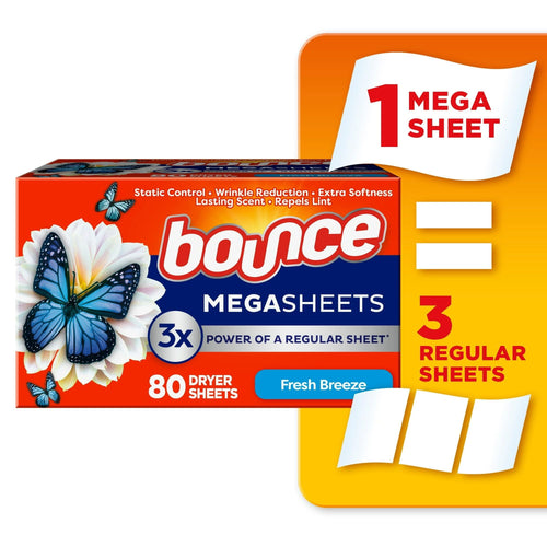 Bounce Mega Dryer Sheets, Fresh Breeze, 80 Count EasyOptionXY LLC