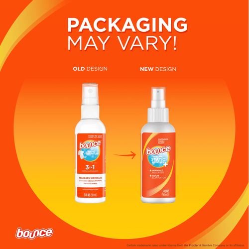 Bounce Anti Static Spray, 3 in 1 Instant Wrinkle Release, Odor Eliminator and Fabric Refresher Spray, Rapid Touch Travel Essential (3 Fl Oz, Pack of 3) EasyOptionXY LLC