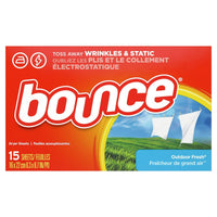 Bounce Dryer Sheets, 15 Sheets, Outdoor Fresh Scent Fabric Softener Sheets EasyOptionXY LLC