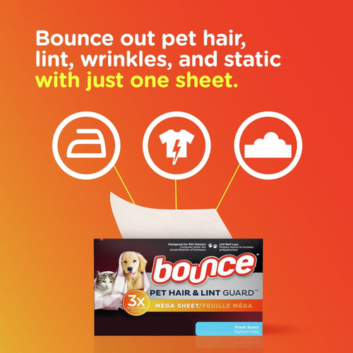 Bounce Pet Hair and Lint Guard Mega Dryer Sheets, Fresh Scent, 160 Ct EasyOptionXY LLC