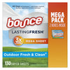 Bounce Lasting Fresh Mega Dryer Sheets, 130 ct, Outdoor Fresh & Clean Fabric Softener Sheets EasyOptionXY LLC