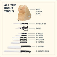 Chicago Cutlery Essentials 15-Piece Kitchen Knife Set with Wood Storage Block and Kitchen Shears EasyOptionXY LLC