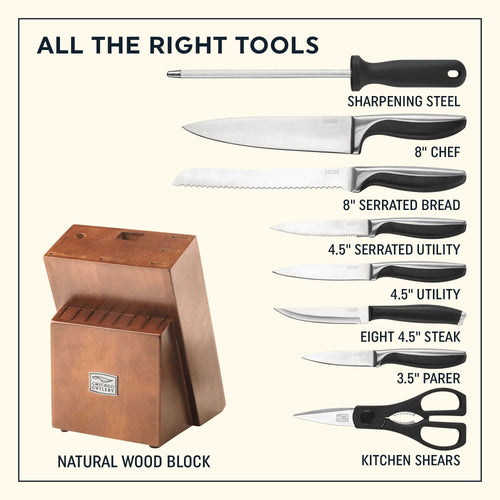 Chicago Cutlery Avondale 16-Piece Kitchen Knife Set with Wood Block EasyOptionXY LLC