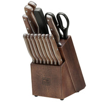 Chicago Cutlery Precision Cut 15-Piece Kitchen Knife Set with Wood Block, Kitchen Shears, and Sharpening Steel EasyOptionXY LLC