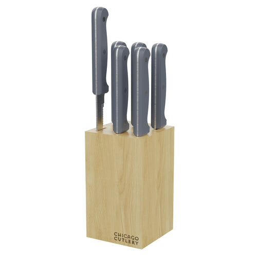 Chicago Cutlery Halsted 7-Piece Steak Knife Set with Wood Block EasyOptionXY LLC