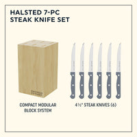Chicago Cutlery Halsted 7-Piece Steak Knife Set with Wood Block EasyOptionXY LLC