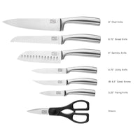 Chicago Cutlery Malden 16-Piece Stainless Steel Kitchen Knife Block Set, Black EasyOptionXY LLC