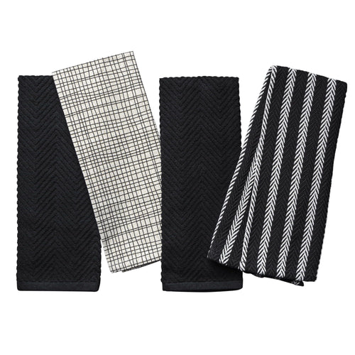 Thyme & Table 4-Pack Kitchen Towels, Crosshatch EasyOptionXY LLC