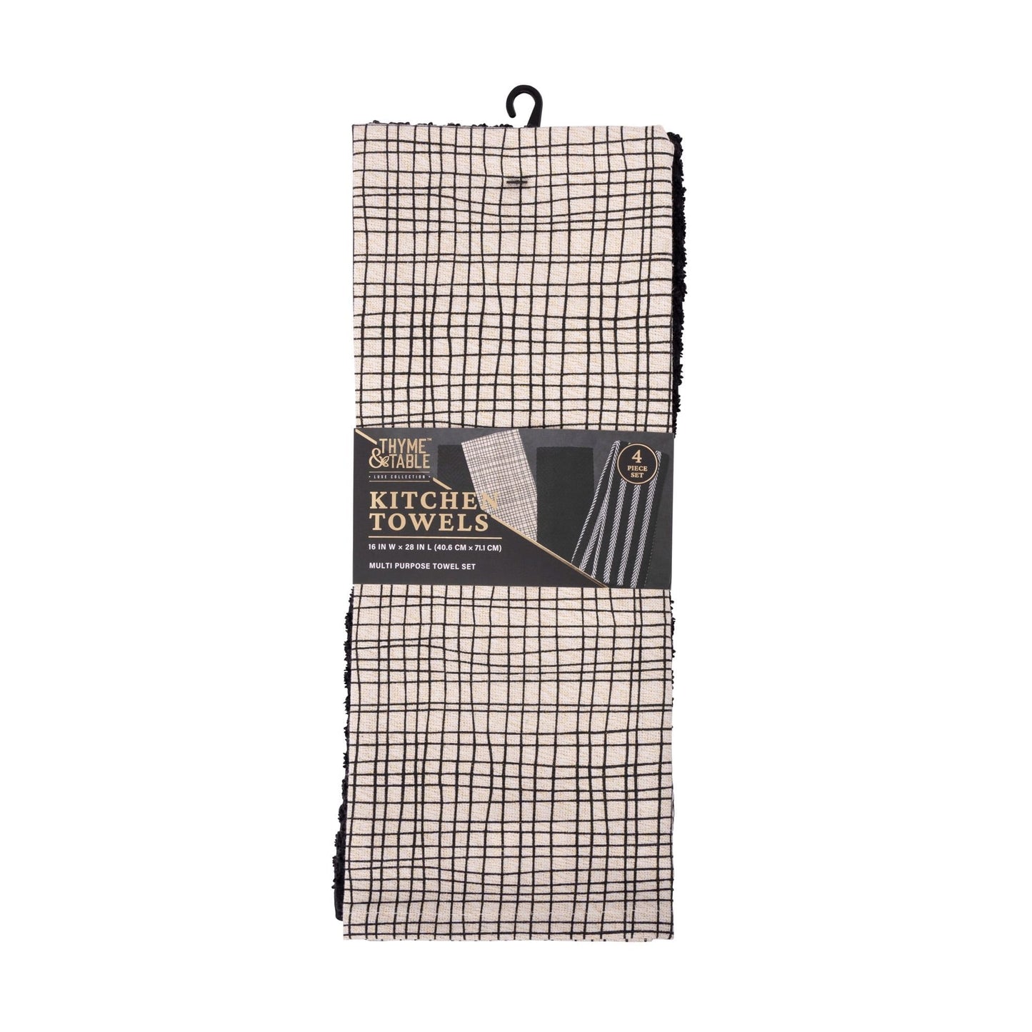 Thyme & Table 4-Pack Kitchen Towels, Crosshatch EasyOptionXY LLC