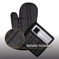 Thyme & Table 2-Piece Set Oven Mitt & Pot Holder, Black & White Print EasyOptionXY LLC
