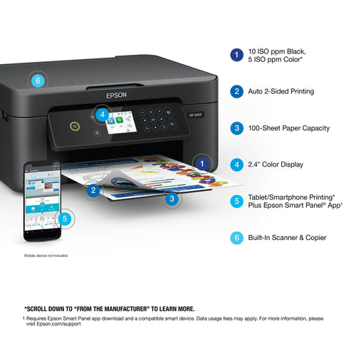 Epson Expression Home XP-4205 Wireless Color Printer with Scanner and Copier, Automatic 2-sided printing EasyOptionXY LLC