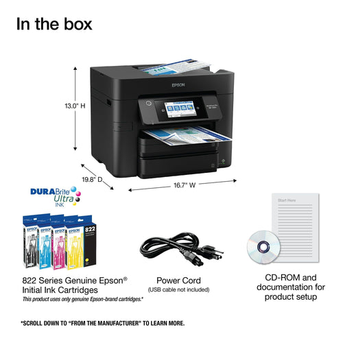 Epson WorkForce Pro WF-4833 Wireless All-in-One Printer with Auto 2-Sided Print, Copy, Scan and Fax, 50-Page ADF, 500-Sheet Paper Capacity, and 4.3" Color Touchscreen EasyOptionXY LLC