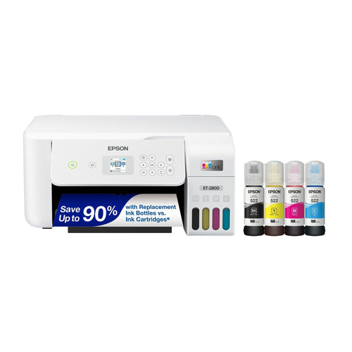 Epson EcoTank ET-2800 Wireless Color All-in-One Cartridge-Free Supertank Printer with Scan and Copy ? The Ideal Basic Home Printer - White EasyOptionXY LLC