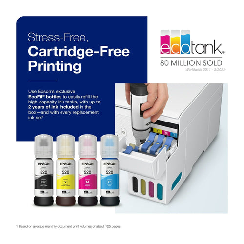 Epson EcoTank ET-2800 Wireless Color All-in-One Cartridge-Free Supertank Printer with Scan and Copy ? The Ideal Basic Home Printer - White EasyOptionXY LLC