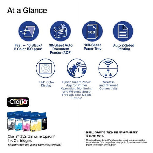 Epson WorkForce WF-2930 Wireless All-in-One Printer with Scan, Copy, Fax, Auto Document Feeder, Automatic 2-Sided Printing and 1.4" Color Display EasyOptionXY LLC