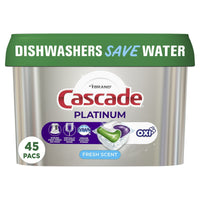 Cascade Platinum Action Pacs + Oxi, Dishwasher Detergent, Fresh, 45 Ct EasyOptionXY LLC