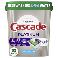 Cascade Platinum + Oxi Dishwasher Detergent Pods, Fresh Scent, 34.5 Ounce, 62 Count EasyOptionXY LLC