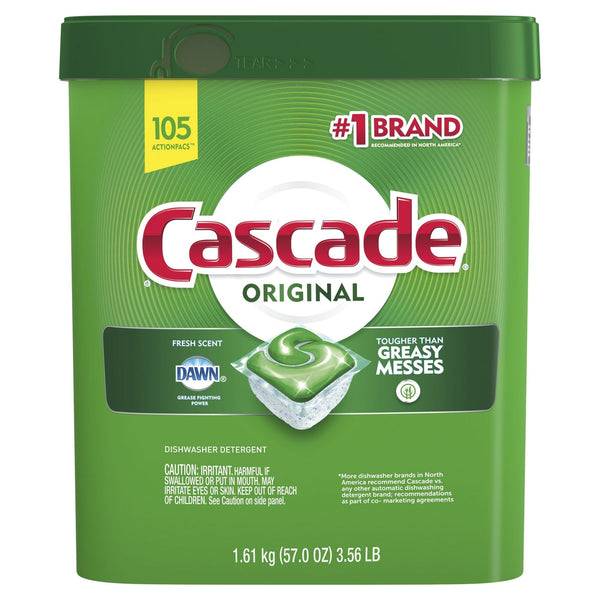 Cascade Dishwasher Detergent ActionPacs, Original Scent, 105 Count EasyOptionXY LLC