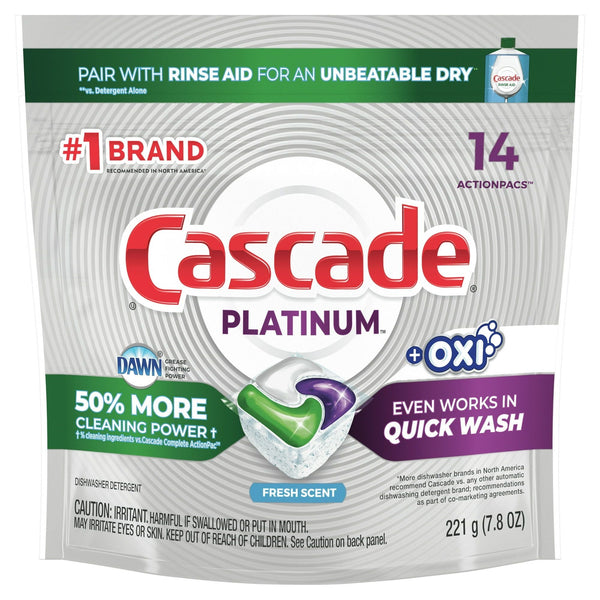 Cascade Pacs Dishwasher Detergents, Fresh Scent, 7.8 Ounce, 14 Count EasyOptionXY LLC