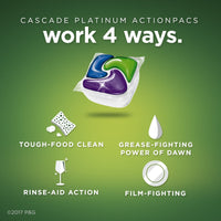 Cascade Platinum Dishwasher Detergent ActionPacs, Fresh, 11 Count EasyOptionXY LLC