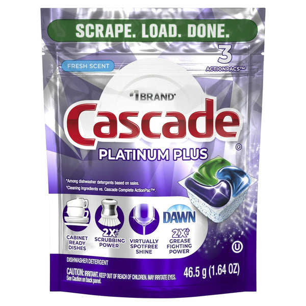 Cascade Platinum Plus Dishwasher Detergent Pods, Fresh, 3 Count EasyOptionXY LLC