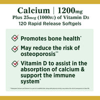 Nature's Bounty Calcium + Vitamin D3 Softgels; 1200 mg; 120 Count EasyOptionXY LLC