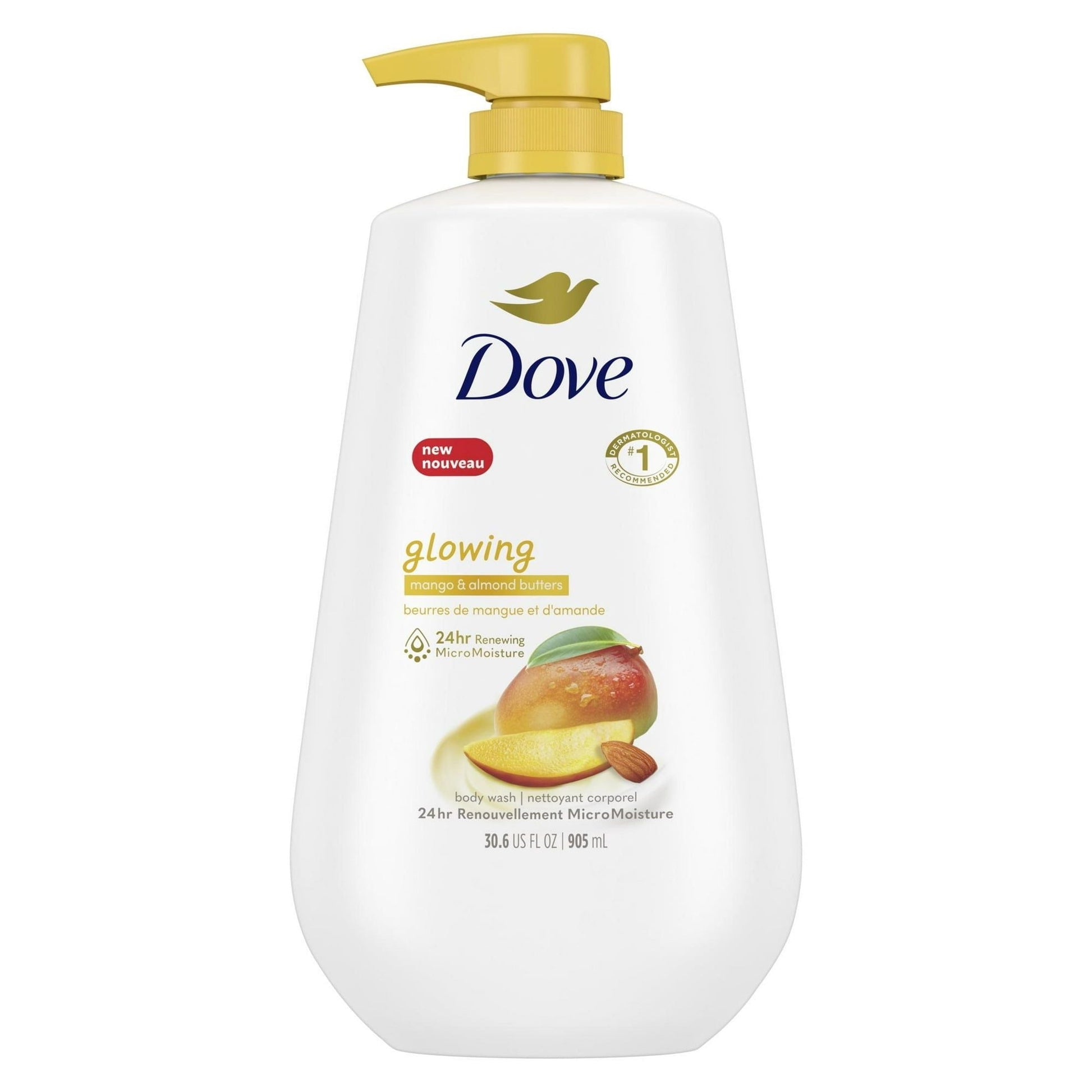 Dove Glowing Long Lasting Gentle Women's Body Wash All Skin Type, Mango & Almond Butter, 30.6 fl oz EasyOptionXY LLC