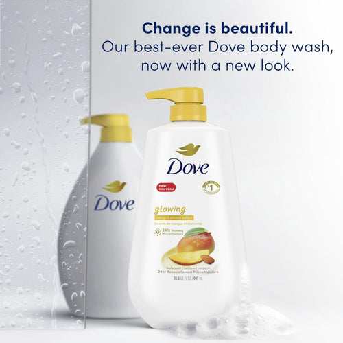 Dove Glowing Long Lasting Gentle Women's Body Wash All Skin Type, Mango & Almond Butter, 30.6 fl oz EasyOptionXY LLC