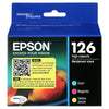 EPSON 126 DURABrite Ultra Ink Color Combo Pack For WF-3520, WF-3530, WF-3540, WF-520, WF-545, WF-630, WF-633, WF-635, WF-645, WF-7010, WF-7510, WF-7520, WF-840, WF-845 and other select models EasyOptionXY LLC