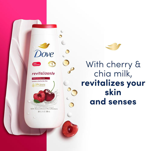 Dove Revitalizante Long Lasting Gentle Women's Body Wash, Cherry and Chia Milk, 20 fl oz EasyOptionXY LLC