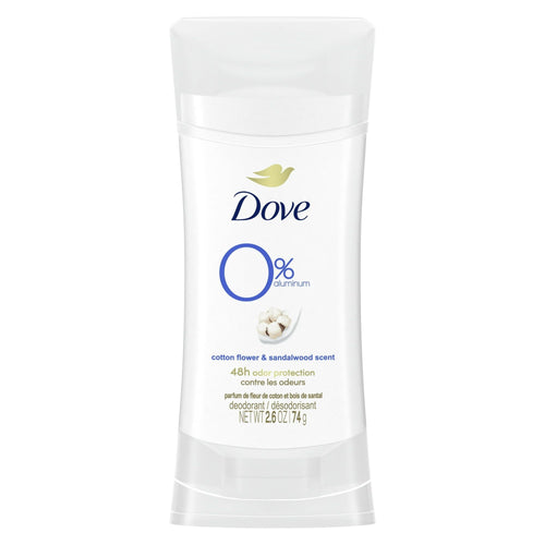 Dove 0% Aluminum Women's Deodorant Stick, Cotton Flower and Sandalwood, 2.6 oz EasyOptionXY LLC