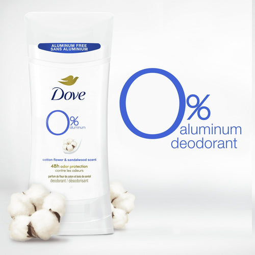 Dove 0% Aluminum Women's Deodorant Stick, Cotton Flower and Sandalwood, 2.6 oz EasyOptionXY LLC