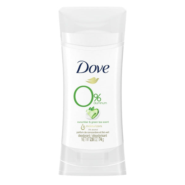 Dove 0% Aluminum Antiperspirant Deodorant Stick, Cucumber and Green Tea, 2.6 oz EasyOptionXY LLC