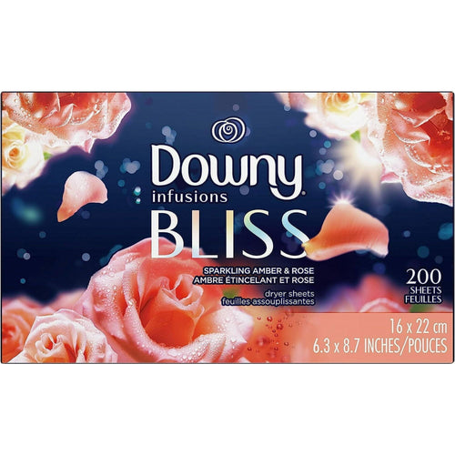 Downy Infusions Dryer Sheets, Laundry Fabric Softener, Bliss, Sparkling Amber & Rose, 200 Count. EasyOptionXY LLC