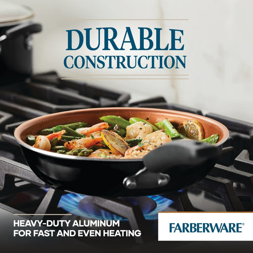 Farberware 14 Piece Easy Clean Pro Ceramic Nonstick Pots and Pans Set, Black EasyOptionXY LLC