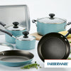 Farberware 15 Piece Aluminum Nonstick Pots and Pans Set, Aqua EasyOptionXY LLC