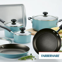 Farberware 15 Piece Aluminum Nonstick Pots and Pans Set, Aqua EasyOptionXY LLC