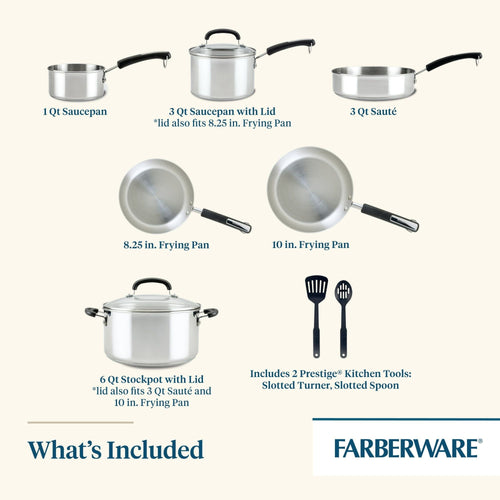 Farberware Brilliance 10-Piece Cookware Set EasyOptionXY LLC