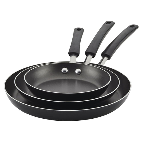 Farberware 3 Piece Easy Clean Aluminum Non-Stick Frying Pan, Fry Pan, Skillet Set, Black EasyOptionXY LLC
